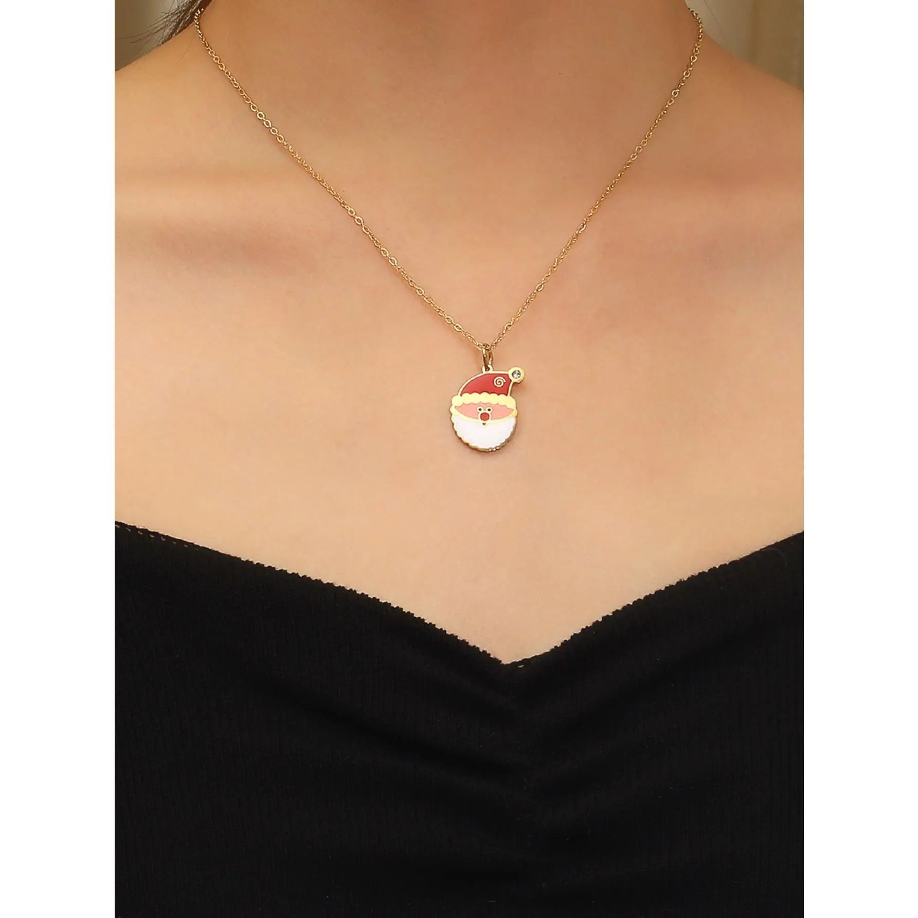 Christmas Vibe Santa Claus Necklace, Must-have Cute Necklace for Holidays