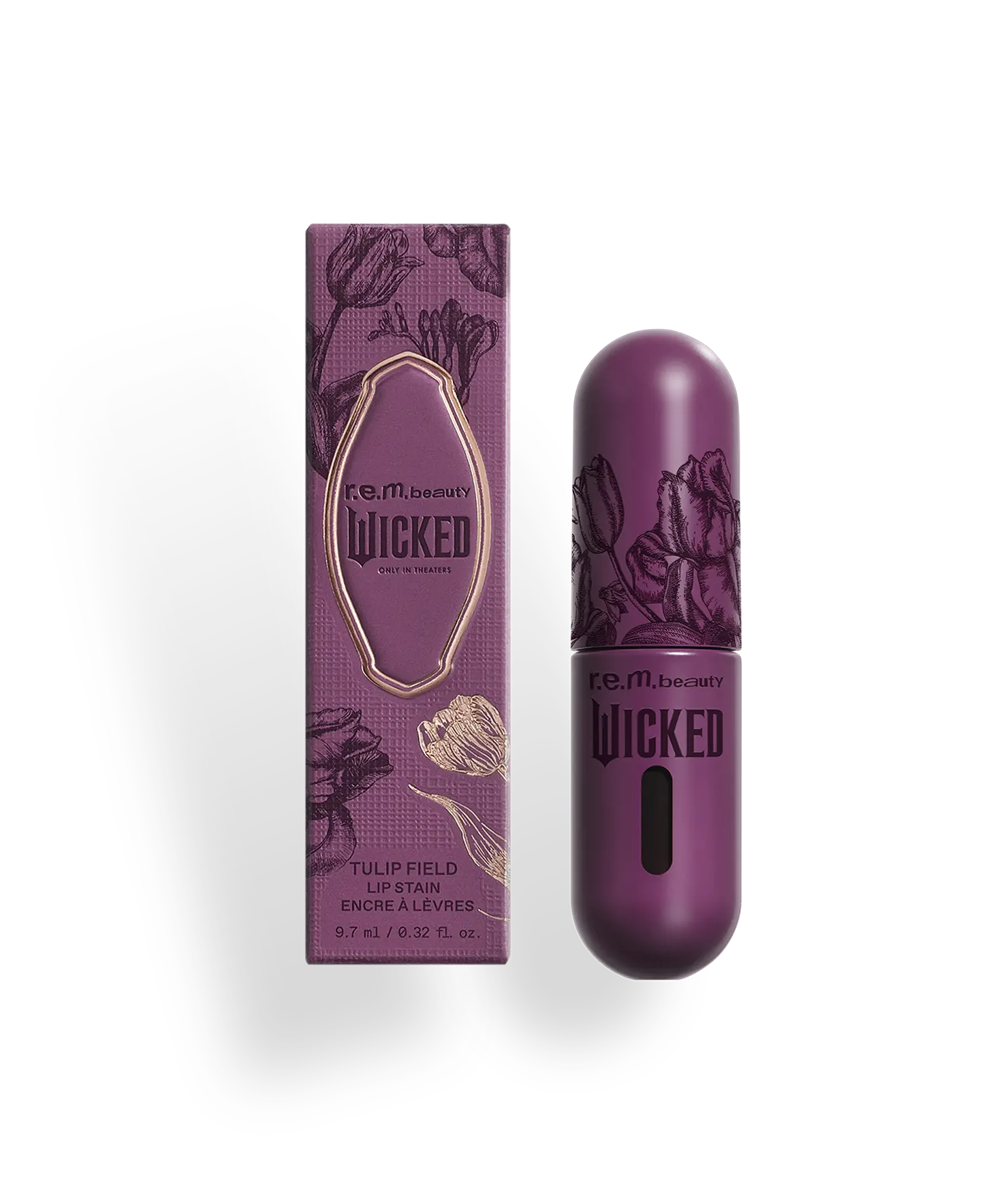 r.e.m. beauty x Wicked: For Good tulip field lip stain
