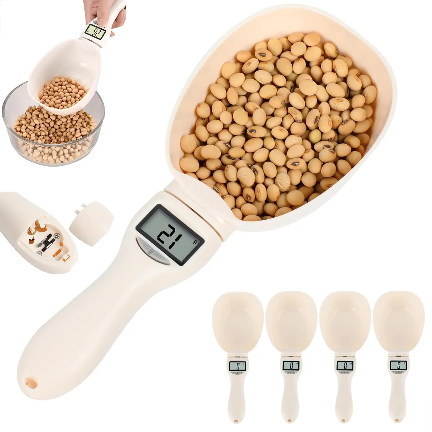 Digital Measuring Spoon Scale 2025 Upgrade - Electronic Kitchen Measuring Scoop for Baking & Cooking