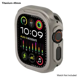 Aluminum Alloy Metal Case for Apple Watch Series 1-11 Se & Ultra 3/2/1 ,the suitable size is 42/44/45/46/49mm.Integrated full-coverage aluminum alloy metal watch case, shockproof and scratch-resistant.   [Watch Not Included]