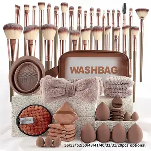 Facial Makeup Tool Set, Portable Travel Makeup Bag Mixed Brushes and Cleaning Kit, Daily Use, Professional Makeup Tools, Eyeshadow Brush Powder Brush Combo