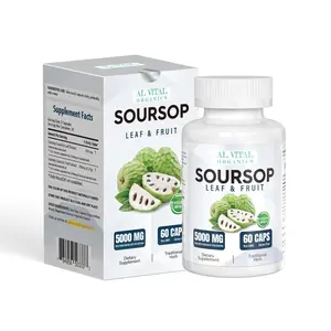 Al Vital Organics Soursop Leaf & Fruit 5000 MG 60 Capsules US Origin Traditional Herb Dietary Supplement with Antioxidants for Health & Fitness Edible Healthcare Vitamin Fiber