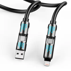 Multi-Functional 240W USB-C Cable: 4-in-1 Design, PD 5A Charging, Data Sync for iPhone, iPad, Samsung, and More