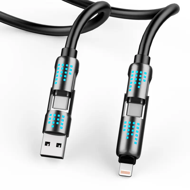 Multi-Functional 240W USB-C Cable: 4-in-1 Design, PD 5A Charging, Data Sync for iPhone, iPad, Samsung, and More