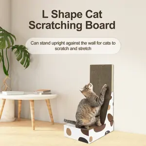 Cat Scratching Board L Shape Cat Scratcher Board Space Saving Cat Scratch Pad Upright Cat Scratcher Cardboard Practical Cat Scratcher Multifunctional Cat Scratcher Toy for Indoor Cats Kittens