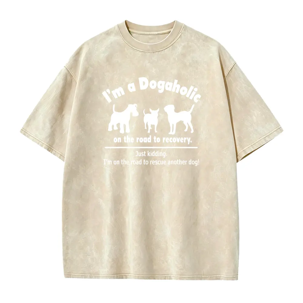 Mens Funny Dog Lover T-Shirt - Im a Dogaholic Rescue Slogan & Dog Breeds Design( Poodle, German Shepherd, Labrador) - 100% Cotton Casual Tee for Dog Owners, Sizes, Black Shirt for Casual Attire & Outdoor Activities, Mens Tshirt, T Shirt, T Shirt Men