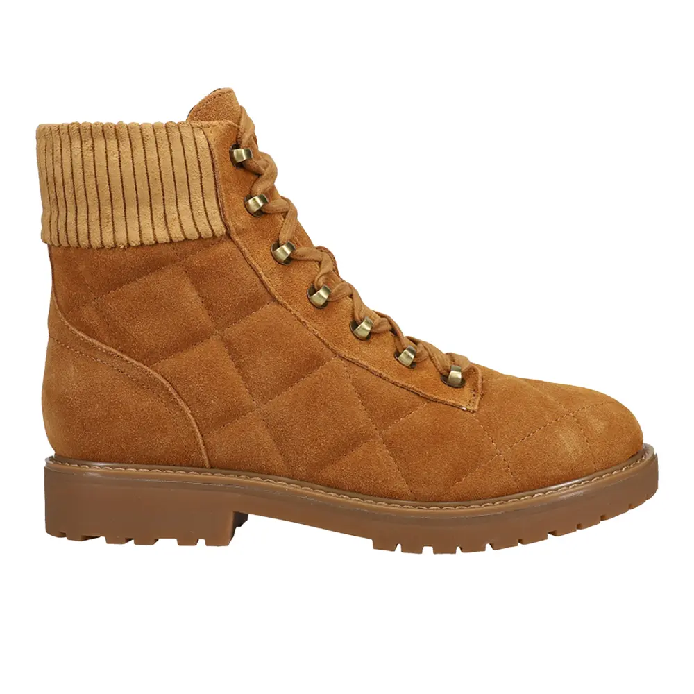 Easy Spirit Womens Lakely X Martha Stewart Quilted Combat Round Toe Casual Boots Ankle Low Heel 1-2" - Brown