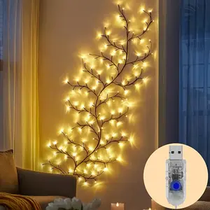 96LED DIY Branch Light, USB Powered Easter 2026 Tree Vine Strip, 8 Lighting Modes Adjustable Shape Wall Decor Living Room Willow Father’s Day Present,Mother’s Day Gift,Party gifts