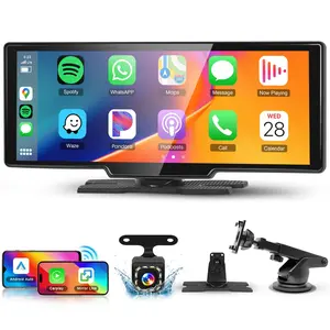 10.26 Inch Wireless Car play Screen, 1 Set Automotive Portable HD Touch Screen Car Play Screen with SuperLink/OTA/Bluetooth/Voice Control/AUX/FM Transmitter+HD Backup Camera
