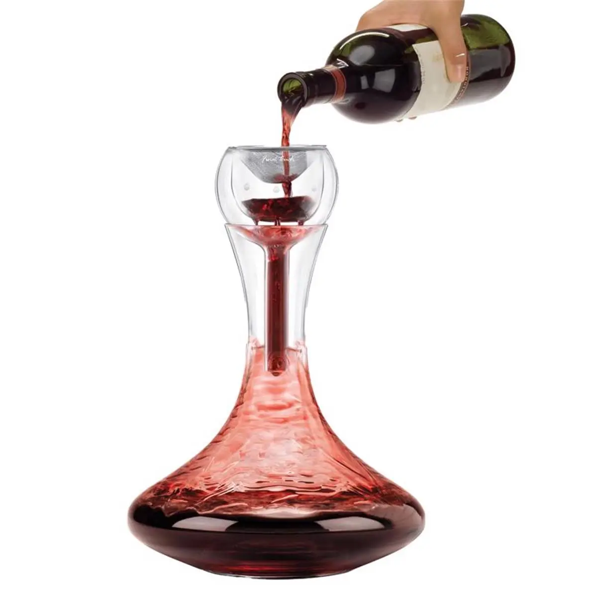 212 MAIN Pha-Zaire Glass Wine Bottle Aerator - Home Bar Accessory for Household Bar Use, Home Bar Accessories