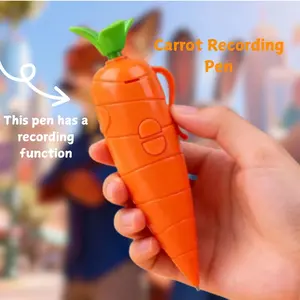 Judy & Nick Carrot Voice Recorder Electronic Sound Toy Can Write Graffiti Ballpoint Pen Novelty Voice Recorder Pen Gift