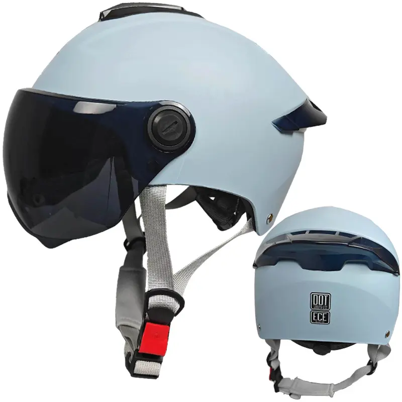 ZXC Anti-Fog Dual-Lens Electric Vehicle Helmet, Unisex All-Season Half Helmet, Anti-Scratch Dual Lens Design, Windproof Dustproof Shock Absorption, Portable Lightweight & Comfort Lining, Adjustable Buckle for Adult Men Women Urban Commute Scooter Riding ZXC Anti-Fog Dual-Lens Electric Vehicle Helmet, Unisex All-Season Half Helmet, Anti-Scratch Dual Lens Design, Windproof Dustproof Shock Absorption, Portable Lightweight & Comfort Lining, Adjustable Buckle for Adult Men Women Urban Commute Scooter Riding