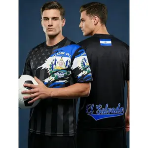 Mexico Guatemala Honduras El Salvador Usa Flag Mix Soccer Jersey, Elastic Fabric Unisex Football Shirt, Casual Fit All Seasons Wear