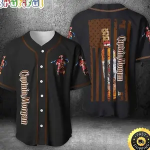 Captain Morgan Baseball Jersey Unisex USA Flag Pirate Graphic Oversized Streetwear Casual Summer Gym Outfit Men Women Halloween Festival Party Shirt Comfortable