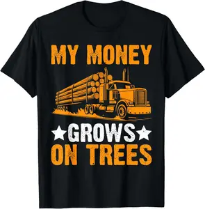 100%cotton Funny Logging Trucker Gifts Logging Trucker Log Truck Driver T-Shirt
