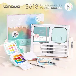 12-Color Solid Watercolor Set, Four-In-One Sketching Painting Kit, Rich Layered Colors, Portable, Travel Painting Supplies, Ideal for Students and Artists