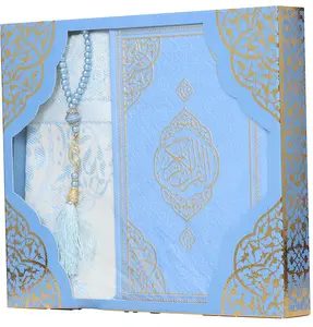 Prayer Rug Gift Box Set - With Quran & Prayer Beads Blue Prayer Rug Gift Box Set - With Quran & Prayer Beads Blue
