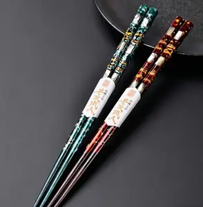 Premium Chinese Natural Lacquer Chopsticks with Mother-of-Pearl Inlay