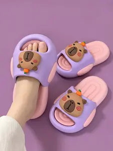 Summer Capybara Eva Slippers, Unisex Breathable Soft Sole, Indoor Outdoor Wear, Cute Animal Pattern, Less Than Ankle Height