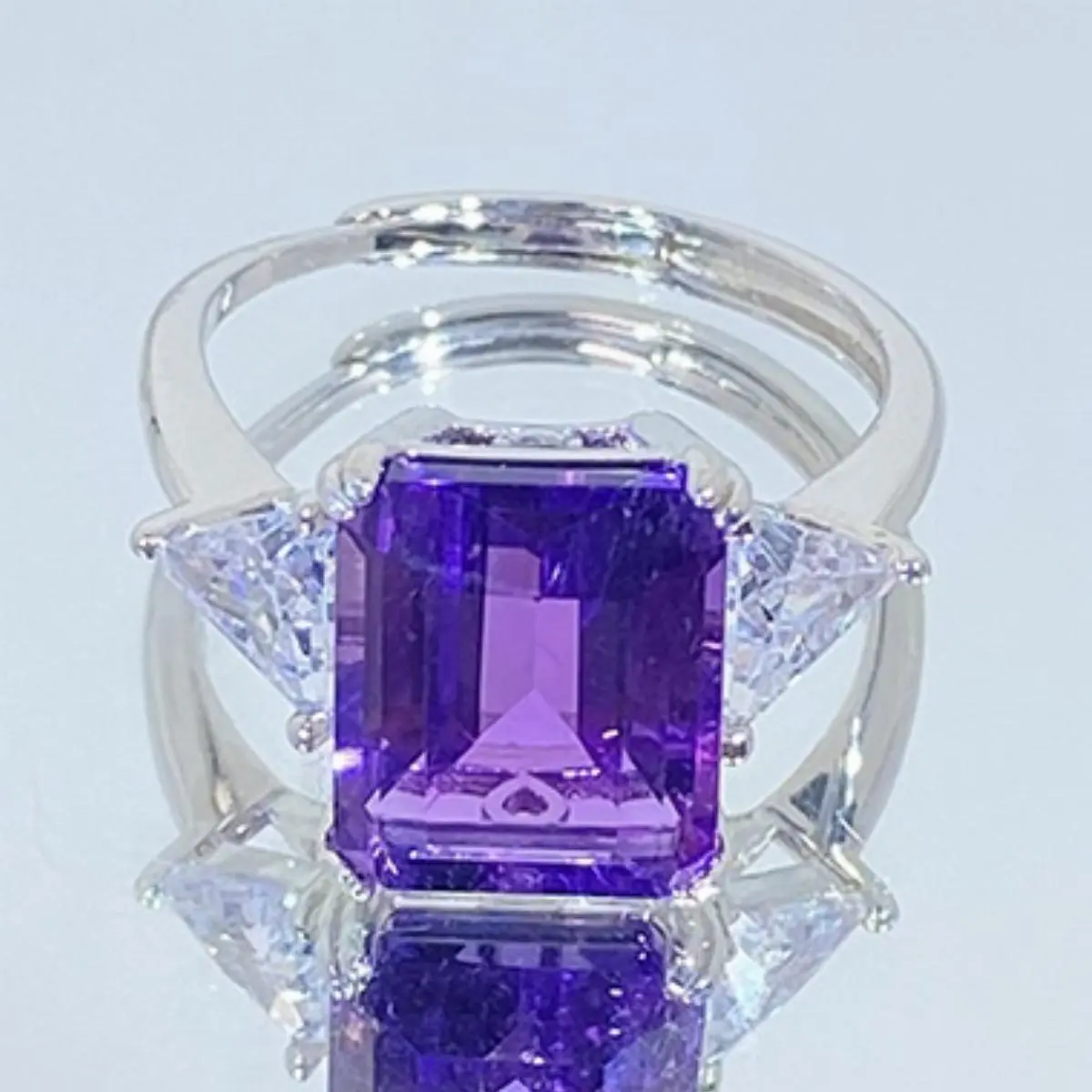 FREE GIVEAWAYS!!!!!!K18 GOLD plated SV925 genuine natural amethyst 3ct ring