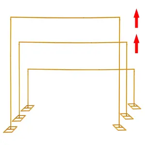 10x10ft Gold Wedding Arch Square Backdrop Stand Height Adjustable for Ceremony Party Background Decoration
