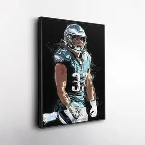 Cooper DeJean Poster - Philadelphia Eagles Football Wall Art, Fan Room Decor, Watercolor Style Poster [UNFRAMED - PRINT ONLY]