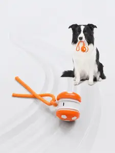 Interactive Dog Ball with Rope – Self-Moving Interactive Toy, USB-Charging Electric Toy with Random Path Motion Activation, Boredom Relief for Small to Large Dogs (Indoor Play), Self-Moving Interactive Toys
