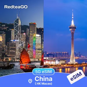 RedteaGO Hong Kong  Macao China eSIM Unlimited Data 5G | Instant Activation | No SIM Card Needed Travel Data Plan | No Roaming | High Speed 5G | Instant Setup