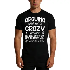 Funny "Arguing with Me Pointless I Knew I Was Wrong" Saying T-Shirt - Lightweight Short Sleeve Tee with Humorous Print, Round Neck Casual Top for &, Gym,, Casual Attire - Machine Washable Funny Statement Shirt