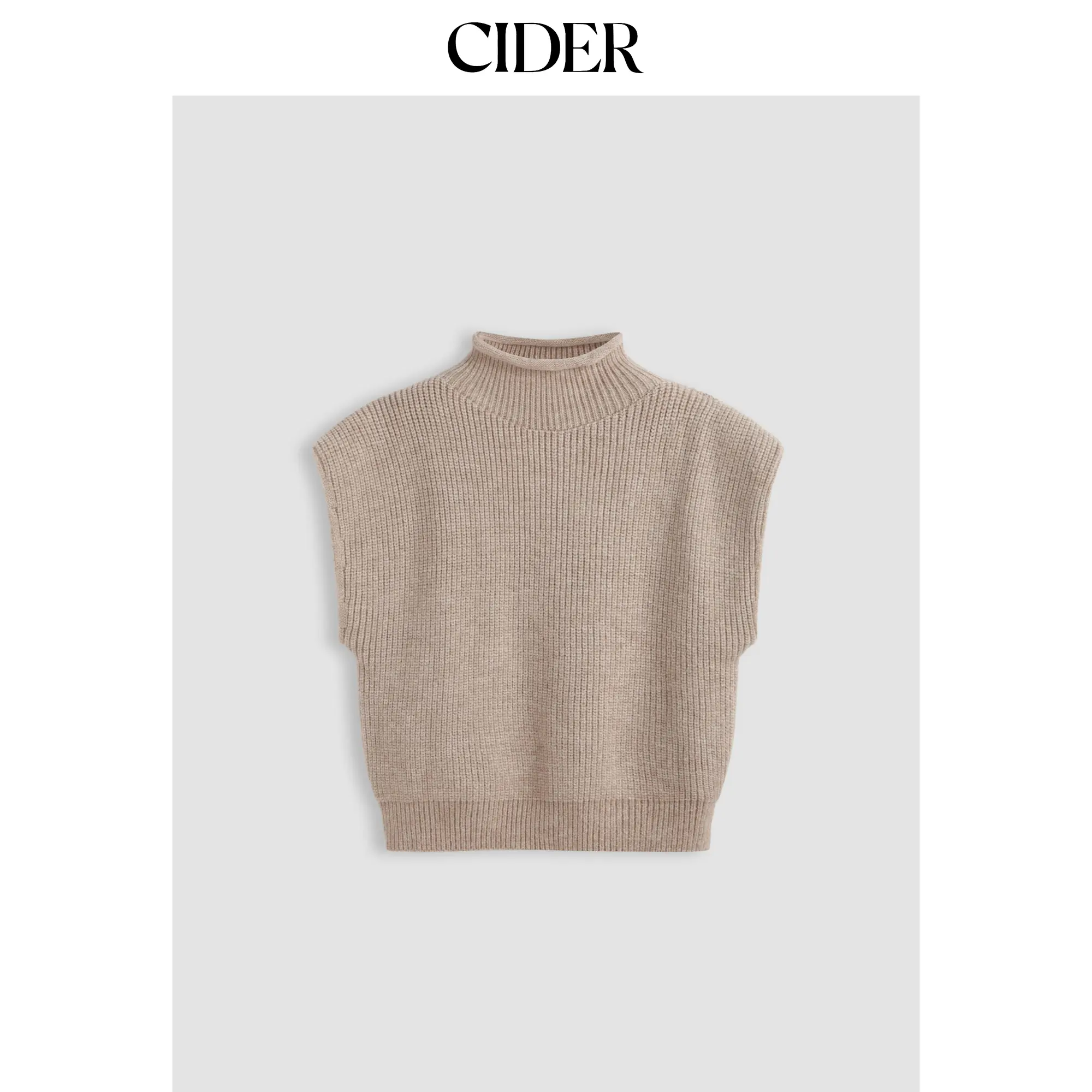Cider [3 colors, size 0-10] High Neck Solid Knitted Vest