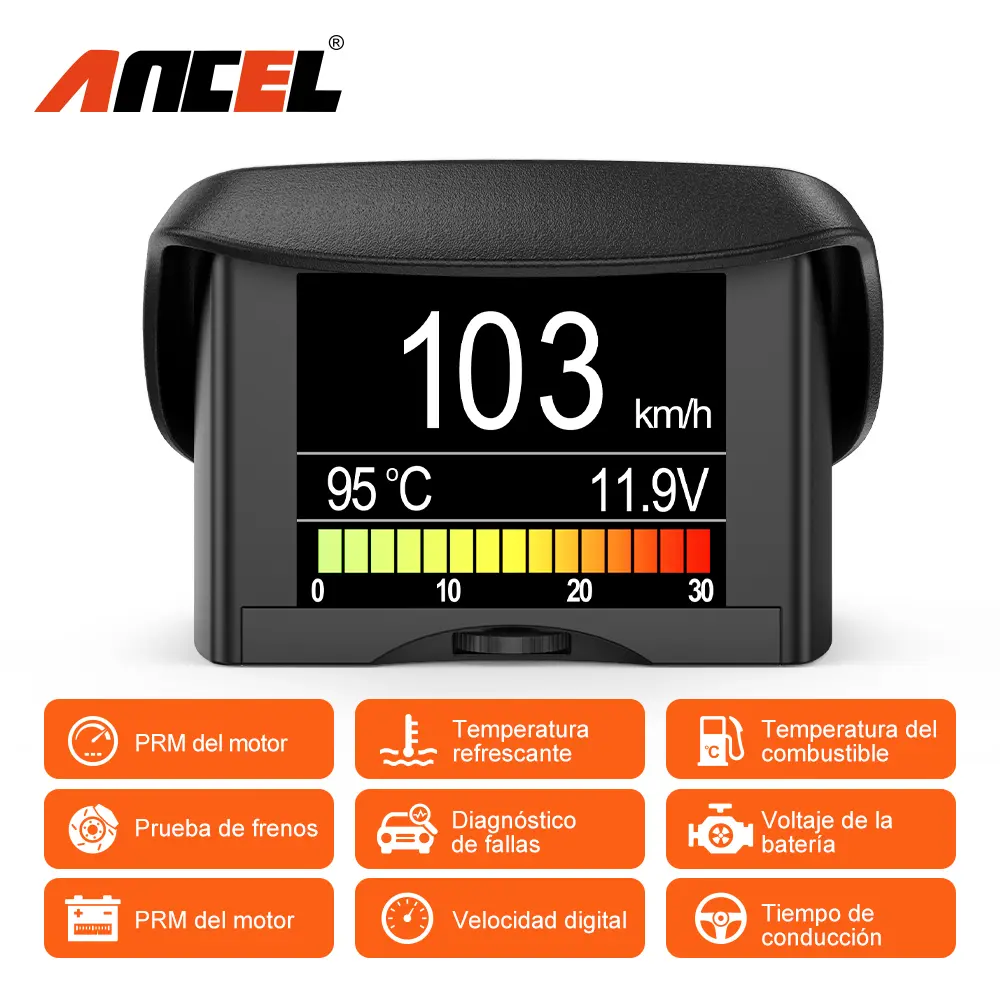 ANCEL A202 OBD2 Scanner - Digital On-Board Computer Car Speed Monitor, Fuel Gauge, Fault Scanning Tool for 10-12V DC Vehicles