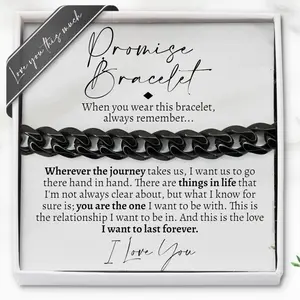 Love You This Much Promise Cuban Bracelet, Romantic Gift for Boyfriend, Appreciation Gift for Boyfriend, Cute Small Gift for Boyfriend, Thoughtful Boyfriend
