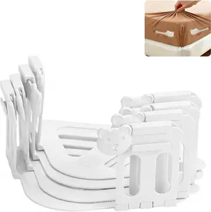 【summervibes】Bed Sheet Holders for Corners - 4 Pieces Heavy Duty Bed Sheet Grippers Upgraded Foldable, Anti-Slip, Invisible Fitted Sheet Holder Universal Fit