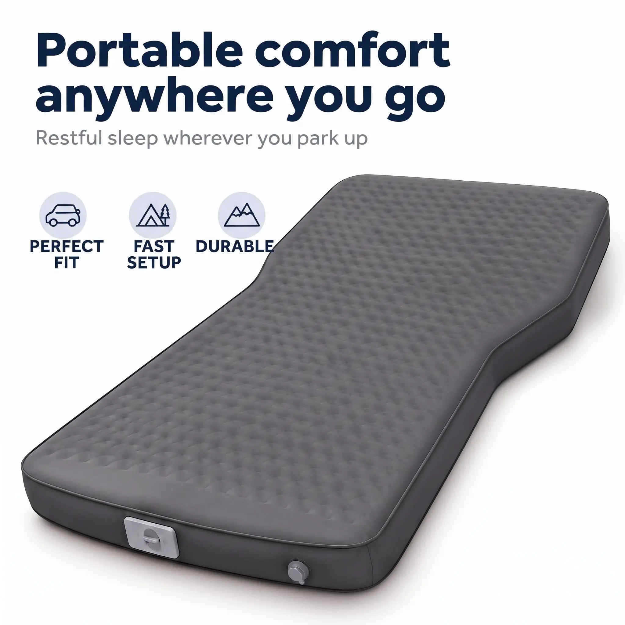 WKEFF  Double Inflatable Mattress With Built-in Air Pump, Portable Inflatable Bed For Camping, Travel, And Outdoor Use, Indoor Leak-Proof Folding Air Mattress, Heavy-Duty Non-Slip Guest Inflatable Bed, Easy To Store one free pillow