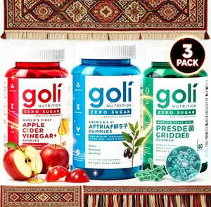 Goli Zero Sugar 3 Pack Gummies Bundle | Apple Cider Vinegar, Ashwagandha, Pre+Post Probiotics, Gut Digestion