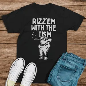 Rizz Em With The Tism Autism Frog Cowboy Hat Meme Humor T-shirt