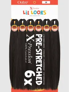 Outre X-Pression Lil Looks Prestretched Calming Braid 32" 6X 100% Kanekalon Pre-Stretched Braiding Hair
