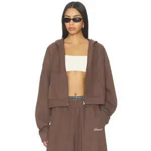 SSAINT Cropped Hoodie in Brown