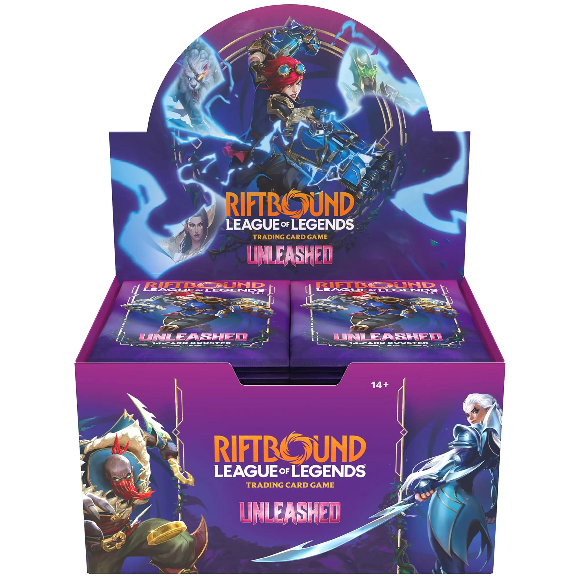 Riftbound: League of Legends TCG Unleashed - Booster Display - 24 Booster Packs (14 Cards Ea), Deck-Building Trading Card Game, Randomly Assorted