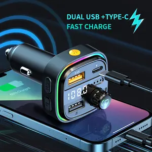 Chargercar bluetooth fm transmitter 2026 hot car travel essentials multi port car charger Fast charger usb