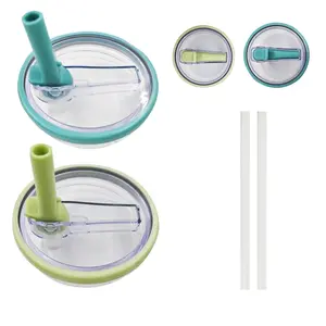 Replaceable Tumbler Flip Straw Lid, 2 Counts/set Reusable Tumbler Cover, Spill Proof Splash Resistant Tumbler Lids for 40oz Tumbler
