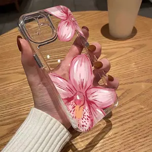 Hopeful Blossoms Lily TPU Pattern Phone Case for iPhone 15 16 14 Pro Max 13 12 11 XR XS Plus Anti-Yellowing Shockproof Protection Lightweight Transparent Soft Cover Cellphone Protective