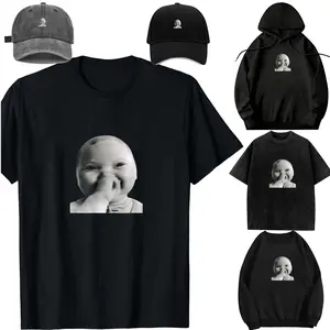 DIY-Unisex-Hoodie-cap-kid-Baby Covering Mouth Funny Meme T-Shirt