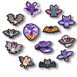 Bat Shoe Charms Halloween 13PCS Horror PVC Clog Pins Accessories Party Favors Birthday Gifts Holidays Decoration for Boys Women Girls