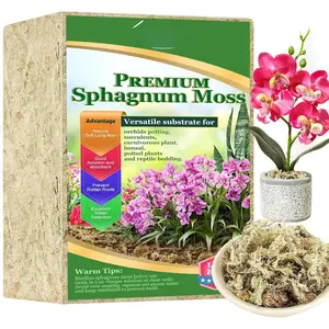 1.1lb  Sphagnum Moss for , 20QT Long Fiber Orchid Moss Potting Mix, Dried Sphagnum Moss for  Indoor, Orchid Repotting, Succulent, Carnivorous , Terrarium and Reptiles