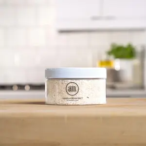 a m. Salt Vanilla Bean Baking Salt – Sweet & Salty Finishing Salt with Madagascar Vanilla, Sea & Flake Salt, Small Batch American Made, Gluten Free, No Additives