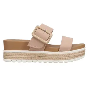 MIA Womens Kenzy Buckle Espadrille Platform Casual Sandals Casual Mid Heel 2-3" - Pink