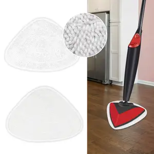 1/2/4pcs Triangle Steam Mop Replacement Pads, Fits Ocedar/Vileda 100 Hot Spray Mop, Soft Chenille Fabric, High Efficiency Deep Cleaning, Washable Reusable Mop Pads Kitchen Bathroom Cleaning Supplies White