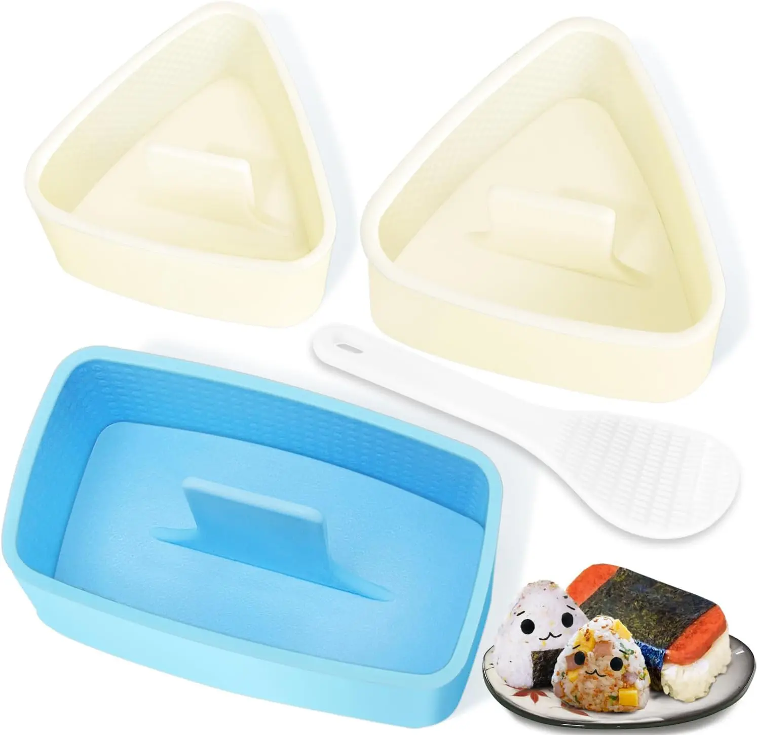 Onigiri Mold, 3 Pack Rice Ball Mold Musubi Maker Kit, Musubi Press Mold, Triangle Rice Mold Maker Sushi Mold for  Lunch Bento, Home DIY, Non-stick