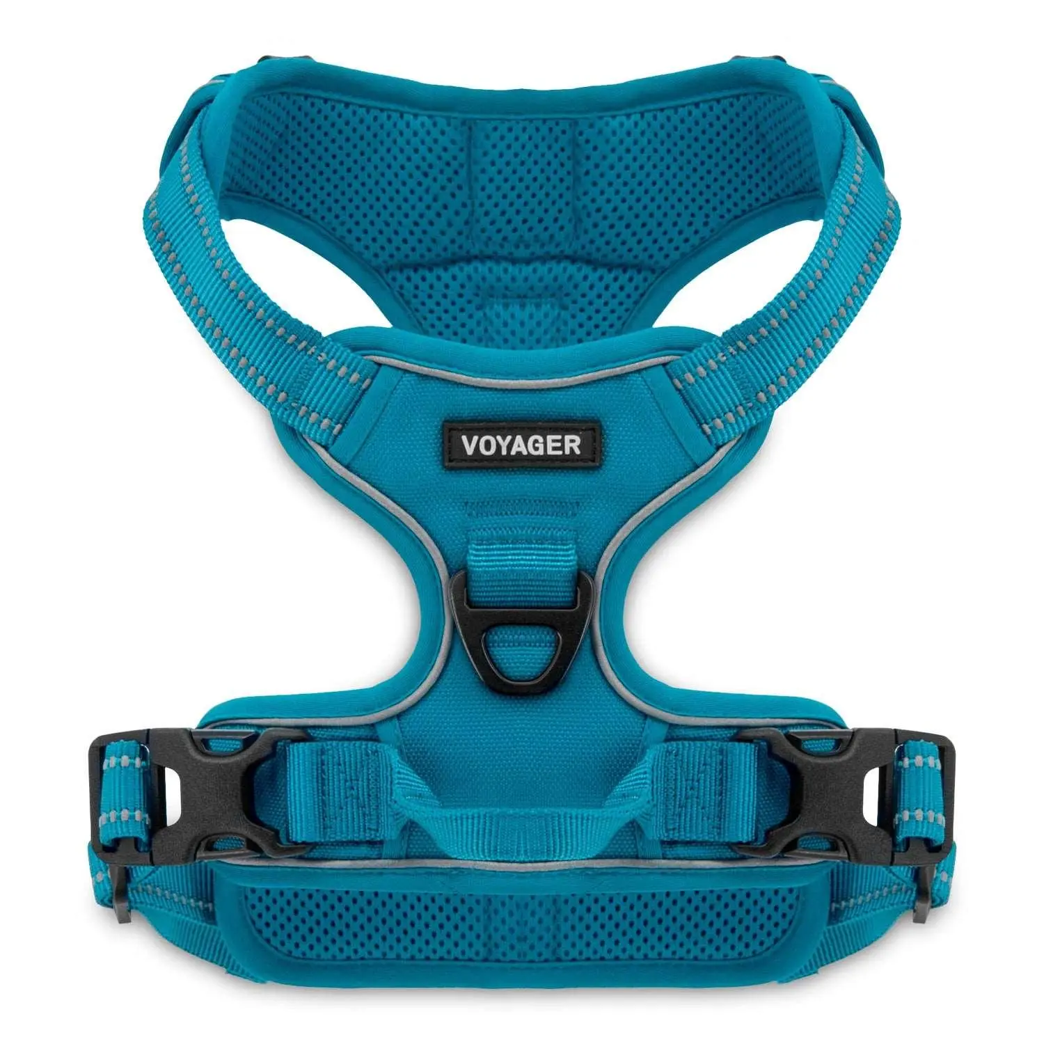 Voyager No Pull Dog Harness Dual Leash Attachment - Front & Back D-Ring, Adjustable Padded Vest with 3M Reflective Technology for Medium Large Dogs - Oxford Fabric, Heavy Duty, Handle by Best Pet Supplies